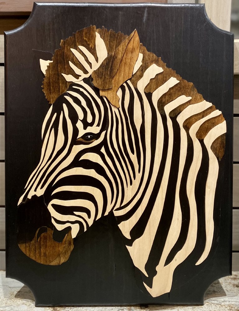 Intarsia Wooden Zebra Bizzy Buzz Artisan Market